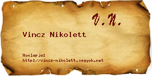 Vincz Nikolett névjegykártya